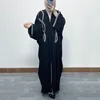 Etnische kleding vleermuismouwen Midden -Oosten Dubai Collage geborduurd losse maat vest gewaad voor vrouwelijke moslimjas