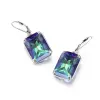 Earrings Earring Silver 925 Mystic topaz Earings Fashion Jewelry 2023 Bohemia Rectangle Gemstone Rainbow Topaz Wedding Jewelry For Women