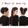 Chignon Hairro synthétique chignon Scrunchies Scrunchies Elastic Hair Bun Straight Hair Plice High Temperture Fiber Natural Fake Cheveux