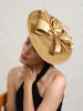 Gold Fascinator Hat Wedding Femmes Bandband Fancy Chic Derby Hat Chaps