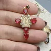 Anhänger Halsketten Religiöses Kreuz Guadalupe Anhänger Frauen Fashion Metallkristall Zirkon Zauberschmuck machen Halskettenarmband machen