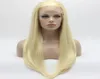 Iwona Cheveux droits Long Light Blonde Wig 2613 Half Hand Tied Tile résistant à la chaleur Synthétique dentelle Front Pergée 3910702