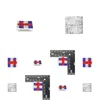 Pins broches 10 pc's/lot modeontwerp Amerikaanse vierkante vlag met pijlen broche crystal rhinestone 4e van jy usa patriottische pinnen voor dhkqw