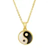 Colliers pendants en acier inoxydable Tai Chi Couleur argentée et collier plaqué or cadeau pour lui avec chaîne