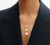 With Box Luxury Designer Fashion Necklace Choker Chain 18K Gold Mother-Of-Pearl Flower Pendant Necklaces For Women Jewelry