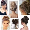 Chignon Messy Synthetic Hair Bun Scrunchy Donut Wavy Updo Elastic Scrunchie Hair Pieces Bridal Hairpiece Easy Bun Updos For Women Kids