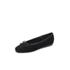 Chaussures décontractées Phoentin Plus taille 43 Ballettes molles Flats Élégant Party Round Toe Talons bas 2024 Kid Suede Pumps FT3234