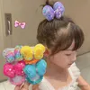 ヘアアクセサリーチルドレン女の子ビッグスパンコール弓弾性ヘアバンドシュリューティーファッションヘアタイラバーバンドヘアクリップガールズギフトヘアアクセサリー