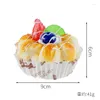 Decorative Flowers 6 Pieces PU Simulation Cake Model Food Play Bread Props Shop Window Display Pography