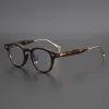 Lenzen Japanse handgemaakte titanium acetaatglazen frame mannen vintage recept bril vrouwen transparant optisch brillen spektakel