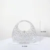 Acrylic clutch bag women Rhinestones clear designer wedding evening party round purse tote handbag 240418