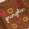 Sweaters 2023 Autumn Winter New Baby Boys Girls Sweaters Knitting Pullovers Newborn Jumpers Pumpkin Letter Embroidery Sweaters Clothes