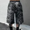 Streetwear West Full Print Floral Over Knee Short For Men Summer Patchwork Wide Jamy Baggy Five Points Pants surdimensionnés 240416