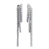 Boucles d'oreilles en peluche luxe romantique 925 Sterling Silver Zircon Tassel pour les bijoux de boutique de mariage pour femmes