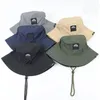 Unisex ontwerper zonnebrandcrème snel droge emmer hoeden klassieke kompasbekken hoed vrouwen trekstring veelzijdige zonneschadem emmer brede randkap