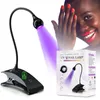 Mini Nail LED -lampa med elektrisk kraftlagring Ultraviolet Flexibel Clipon Desk falsk Manicure Polish Lim Snabbtorksalongverktyg 240415