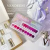 Satser vendeneeni 15 ml 9 färger/set rosröd glitter trasig diamantgel nagellack blöt av uv led färgglad nagelkonstlack