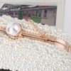 Mode Elegant Women White Beige Luxury Special Crystals Beaded Pearl Evening Clutch Bags Wedding Party Handbag 240418