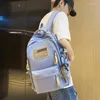 Mochila Fashion Letter Women Cool Boy Boy Teenager School Bag Nylon Femenino Libro de viajes de alta capacidad