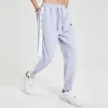 Calça de moletom de suor de tracksuit de algodão cinza Men calças de moletom de outono Butrogem casual Button Basketball Sport Straight Tactical Pant tático