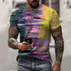 Summer New Men's Clothing 3D Digital Print Personalized Trendy Round Neck graphic shirt tshirts for mens