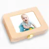 Frames houten fotolijst foetaal haar bladverliezende tanddoos pasgeboren baby souvenirs cadeau 95ae
