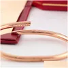 Bangle Clou Bransoletka do paznokci Tennis Fashion Biżuteria 18k Rose Gold and Diamond Luxury Braclet Mankiet Designer Jewelry Kobiety Uni Party Drop Otj9m