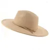 Szerokie brzegowe czapki zamszowe TOP HAT 9.5 cm Fedora Mężczyźni Kobiety jesienne zima Feel Jazz Classic Fedoras