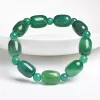 Strands Natural Stone Beads Green Agates Charm Bracelets For Women Fashion Drum Barrel Shape Carnelian Bangles Female Summer Wristband