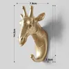 Wall Mounted Hooks Animal Head Rack Coat Caps Hanger Horse Giraffe Elk Elephant Decorative Decor Bathroom Accessories 240424