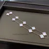 المصمم الفاخرة مجوهرات bangle ضد Golden Fan Family Edition Ten Flower Necklace Lucky Clover Nonging Agate