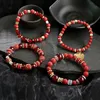 Beaded New 4-piece/set Bohemian Love Pendant Crystal Beaded Bracelet Retro EthnicBracelet Personalized Womens Fashion Bracelet Jewelry 240423