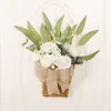 Decorative Flowers Attractive Simulated Flower Basket No Withering Faux Silk Door Hanging Willow Peony Rattan