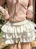 Shorts féminins 2024 Kawaii Rouffes Bouche de bal Femmes décontractées Fée d'été Y2k Calle de gâteau esthétique Flower Edge Pleas Streetwear