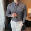 Koszulki męskie w stylu kwiecistego nadruku kwiatowe męskie ubrania Camisa Camisa Plus w rozmiarze 4xl streetwear Long Rękaw Casual Male Vestido 2024