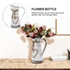 花瓶飾るケトルメタルフラワーポットアレンジメントバケットアイアンサボテン花瓶ブーケの白い卓上