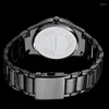 Montre-bracelets Men Top Quartz Imperproof Creative Watches Men's Innelesd Steel Band Date Calendrier IP Vacuum Placing Reloj Hombre