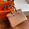 Womens Classic Platinum Wax Handbag Thread Togo Calf High End Handheld Bag Handmade Genuine Leather