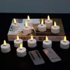 12PCS LED Candle Light remote control Simulation Smokeless Tea WarmWhite Flash Holiday Birthday Wedding Party Decor 240417