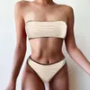 New Sexy Solid Color Special Fabric Bikini Women's Swimwear