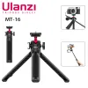 Trípodes Ulanzi MT16 Selfie Stick Trípode con 360 ° Cabezal de bola giratoria 1/4 '' Tornillo de zapato frío Teléfono universal iPhone 15 Cámara DSLR soporte