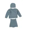 Наборы 2023 Весна осенние девочки 3PCS одежда набор хлопка вязаное пальто с длинным рукавом кружев