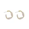 Pendientes Nuevo punk Golden Metal White Hoop Pendientes para mujeres Círculo de moda Círculo de moda Brincos Accesorios de orejas Joyas