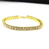 Bracelet Necklace Hip Hop 1 Row Bling Tennis Chain Set Mens Lady Gold Sier Black Simated Diamond Jewelry Drop Delivery Sets Dhyvl