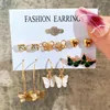 Stud Earrings Fashionable Pearl Note Butterfly Geometric Tassel Women Suit Elegant Charm Engagement Party Jewelry