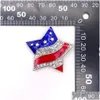 Pimler broş 10 PC/Lot Amerikan Bayrağı Broş Kristal Rhinestone Emaye Yıldız Şekli JY ABD Vatansever Pimlerinin Dördüncü Hediye/Dekor Dhuez
