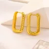 Ear Stud 18K Gold Plated Luxury Brand Designers Letters Stud Chain Chain de aço inoxidável Geométrico famosa Mulheres famosas Brincho Weddi208E