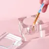 Traitements 1pc Square Crystal Glass Dappen Dish Washing Brush Conteneur avec couvercle en poudre en acrylique pour Nail Art Salon Manucure Tool