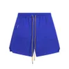 Trendy Brand RHUDE Micro Embroidered Drawstring Casual Cotton Shorts for Men and Women High Street Beach Sports Capris