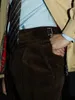 Męskie spodnie włoski retro jesień i zimowy ciężki sztrutka Neapol Slim Pasping prosta rurka swobodna robota garnitur